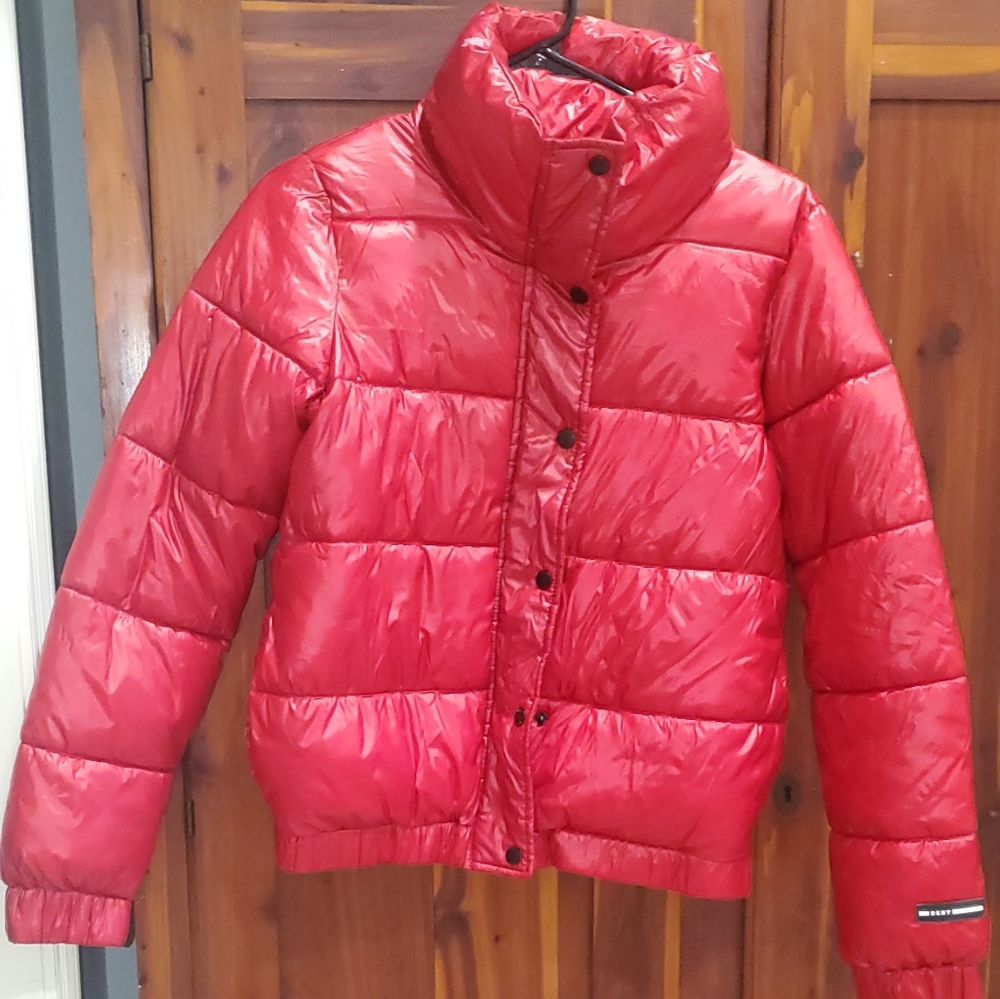 Red DKNY Puffer Jacket